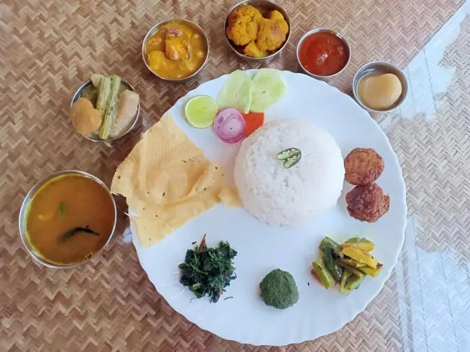 Customer enjoying traditional meal
